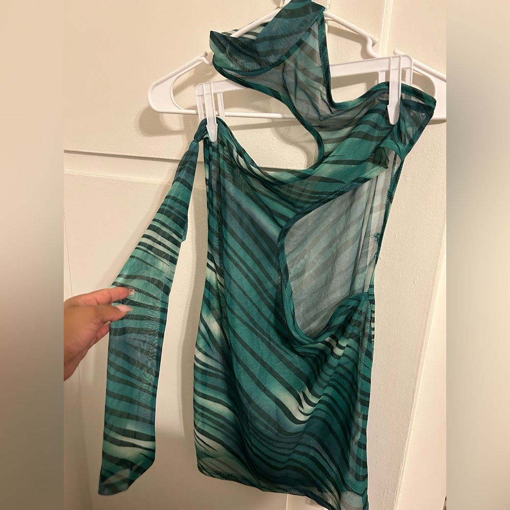 Striped Green Swim Coverup